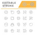 Set line icons of skin disease Royalty Free Stock Photo