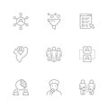 Set line icons of sociology