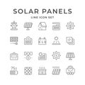 Set line icons of solar panels Royalty Free Stock Photo