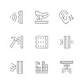 Set line icons of soundproofing