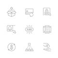 Set line icons of subscription Royalty Free Stock Photo