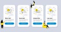 Set of line icons, such as Algorithm, Salary, Sale offer. Vector