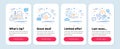 Set of line icons, such as Clean skin, Check investment, Cloud computing symbols. Flight time line icons. Vector