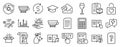 Set of line icons, such as Internet report, Americano, Send mail. Vector