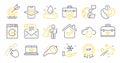 Set of line icons, such as Mail newsletter, Website education, Whistle symbols. Vector