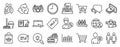 Set of line icons, such as User idea, Sale ticket, Laureate medal. Vector