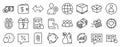 Set of line icons, such as Valentine target, Sync, Attachment. Vector