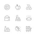 Set line icons of sugar