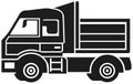 Set line icons of trucks,Vector Heavy Truck ,Vector truck trailer illustrator Royalty Free Stock Photo