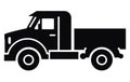 Set line icons of trucks,Vector Heavy Truck ,Vector truck trailer illustrator Royalty Free Stock Photo