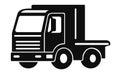 Set line icons of trucks,Vector Heavy Truck ,Vector truck trailer illustrator Royalty Free Stock Photo