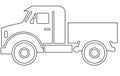 Set line icons of trucks,Vector Heavy Truck ,Vector truck trailer outline Royalty Free Stock Photo