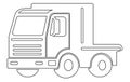 Set line icons of trucks,Vector Heavy Truck ,Vector truck trailer outline Royalty Free Stock Photo