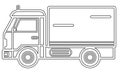 Set line icons of trucks,Vector Heavy Truck ,Vector truck trailer outline Royalty Free Stock Photo