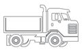 Set line icons of trucks,Vector Heavy Truck ,Vector truck trailer outline Royalty Free Stock Photo