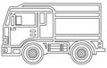 Set line icons of trucks,Vector Heavy Truck ,Vector truck trailer outline Royalty Free Stock Photo