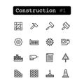 Set line icons. Vector. Construction, Building