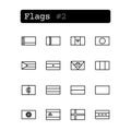 Set line icons. Vector. Country flags