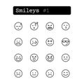 Set line icons. Vector. Smileys Royalty Free Stock Photo