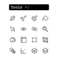 Set line icons. Vector. Tools editor Royalty Free Stock Photo