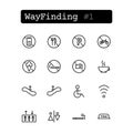 Set line icons. Vector. Wayfinding Royalty Free Stock Photo