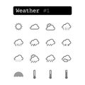 Set line icons. Vector. Weather