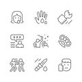 Set line icons of violence