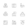 Set line icons of waste water