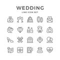 Set line icons of wedding