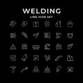 Set line icons of welding