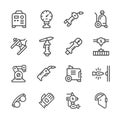 Set line icons of welding