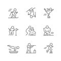 Set line icons of winter sport