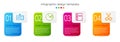 Set line Identification badge, Pie chart infographic, Office folders and Scissors. Business infographic template. Vector