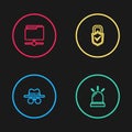 Set line Incognito mode, Motion sensor, Lock and check mark and FTP folder icon. Vector Royalty Free Stock Photo