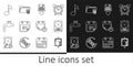 Set line IV bag, Hard disk drive HDD, Floppy backup, Calendar, Water tap, Music note, tone, and clock and Delete folder