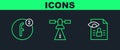 Set line Journalistic investigation, Create account and Satellite icon. Vector