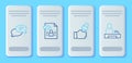 Set line Journalistic investigation, news, Speech bubble chat and Television report icon. Vector