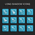 Set line JS file document, OTF, MP3, RAW, M3U, XSL and OGG icon. Vector Royalty Free Stock Photo