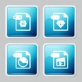 Set line JS file document, RUBY, PPT and MOV icon. Vector Royalty Free Stock Photo