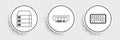 Set line Keyboard, Server, Data, Web Hosting and RAM, random access memory icon. Vector Royalty Free Stock Photo