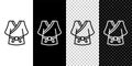 Set line Kimono icon isolated on black and white, transparent background. Chinese, Japanese, Korean, Vietnamese wearing