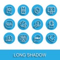 Set line Laptop with information, Question and Answer, User manual, Speech bubble text Help, Telephone 24 hours support