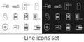 Set line Laptop with password, Digital door lock wireless, Door handle, Mobile, Padlock clock, eye scan and Password