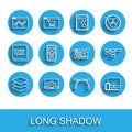 Set line Layers, Web development, Website statistic, Bezier curve, Monitor and mobile, UI UX design, Site map and icon Royalty Free Stock Photo
