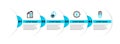 Set line LED light bulb, Gear and lightning, Water energy and Eco fuel canister icon. Vector