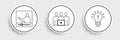 Set line Light bulb with concept of idea, Online education and class icon. Vector Royalty Free Stock Photo