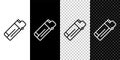 Set line Lighter icon isolated on black and white, transparent background. Vector Royalty Free Stock Photo