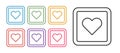 Set line Like heart icon isolated on white background. Counter Notification Icon. Follower Insta. Set icons colorful Royalty Free Stock Photo