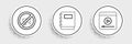 Set line Live stream, Censored stamp and Notebook icon. Vector