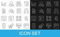 Set line Loading data window, Cloud hacking, Hierarchy organogram chart, Server, Data, Web Hosting, Search cloud